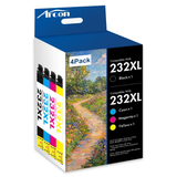 232 XL Ink Cartridges 4 Pack Compatible for Epson 232XL 232 Printer Ink T232 T232XL Combo Pack for Expression Home XP-4200 XP-4205 WF-2930 WF-2950 All-in-One (Black, Cyan, Magenta, Yellow)