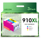 910XL Ink Cartridge Compatible for HP 910XL 910 Color Combo High Yield OfficeJet Pro 8020 8024 8025 8028 8035 OfficeJet 8022 8010 8012 8014 8015 8018 Printer (Cyan,Magenta,Yellow, 3-Pack)