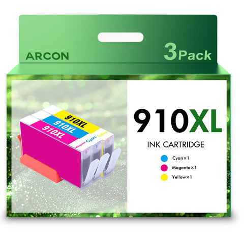 910XL Ink Cartridge Compatible for HP 910XL 910 Color Combo High Yield OfficeJet Pro 8020 8024 8025 8028 8035 OfficeJet 8022 8010 8012 8014 8015 8018 Printer (Cyan,Magenta,Yellow, 3-Pack)