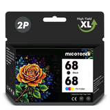 68 Ink Cartridge Compatible for 68e Ink Cartridge Combo Pack for Envy 6555e 6155e 6165e Printer Ink Cartridge