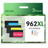 Arcon 962XL Ink Cartridges Compatible for 962 XL OfficeJet Pro 9015 9025 9020 9010 9018 9012 9026 9019 9014 9027 (Cyan, Magenta, Yellow 3 Pack)