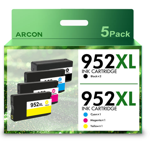 Arcon 5-Pack Compatible ink Compatible for HP 952 XL Ink Cartridges Use with HP Officejet Pro 8710 8720 7740 7720 8200 8700 8740 8725 8702 8216 8218 Printer