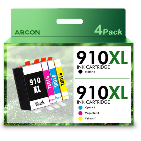 910XL Ink Cartridge Compatible for HP910XL 910 Combo High Yield Printer Ink OfficeJet Pro 8020 8024 8025 8028 8035 OfficeJet 8022 8010 8012 8014 8015 8018 (Black, Cyan, Magenta, Yellow,4-Pack)