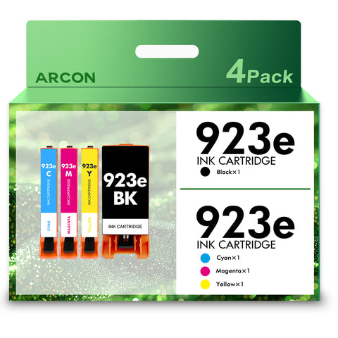 923 923XL 923e Ink Cartridge WITH Chip Compatible for HP 923 923e OfficeJet Pro 8130 8135e 8138e 8139e 8120 8122e OfficeJet 8124e 8125e 8132e 8134e Printer Black Cyan Magenta Yellow (4-Pack)