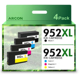 952XL Ink Cartridge Combo pack Compatible for HP 952 XL Ink Cartridges Use with HP Officejet Pro 8710 8720 7740 7720 8200 8700 8740 8725 8702 8216 8218 Printer (Blakc,Cyan,Magenta,Yellow)