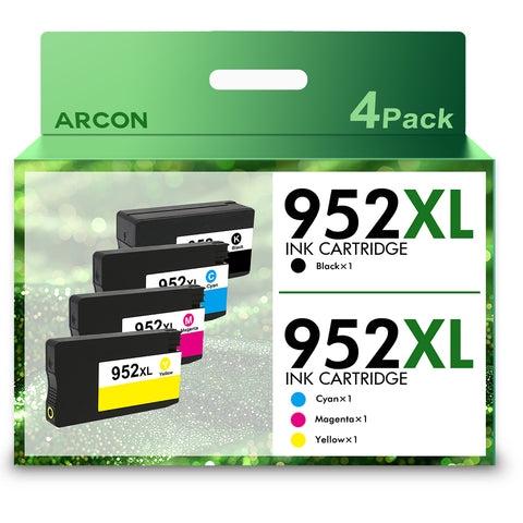 952XL Ink Cartridge Combo pack Compatible for HP 952 XL Ink Cartridges Use with HP Officejet Pro 8710 8720 7740 7720 8200 8700 8740 8725 8702 8216 8218 Printer (Blakc,Cyan,Magenta,Yellow)
