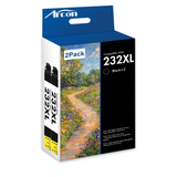 232 XL Ink Cartridges 2 Pack Compatible for Epson 232XL 232 Black Printer Ink T232 T232XL for Expression Home XP-4200 XP-4205 WF-2930 WF-2950 All-in-One (2 x Black)