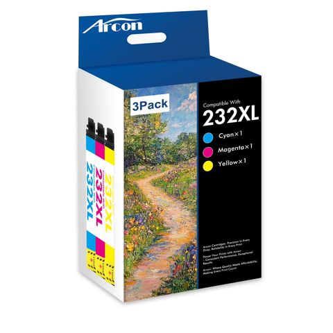 232XL Ink Cartridges 3 Pack Compatible for Epson 232XL 232 Color Printer Ink T232 T232XL for Expression Home XP-4200 XP-4205 WF-2930 WF-2950 All-in-One (Cyan, Magenta, Yellow)