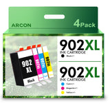 902XL Compatible for HP 902 XL Ink Cartridges Combo Pack Compatible for HP Officejet Pro 6978 6968 6958 6970 6960 6962 6975 6950 6954 Printer (Black Cyan Magenta Yellow, 4 Pack)