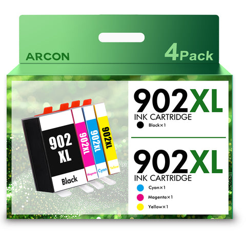 902XL Compatible for HP 902 XL Ink Cartridges Combo Pack Compatible for HP Officejet Pro 6978 6968 6958 6970 6960 6962 6975 6950 6954 Printer (Black Cyan Magenta Yellow, 4 Pack)