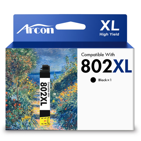 802XL Ink Cartridges 1 x Black Compatible for 802XL 802 802 XL Black Printer Ink for WorkForce Pro WF-4740 WF-4730 WF-4720 EC-4020 EC-4030 T802 T802XL