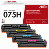 075H 075 High Page Yield Toner Cartridge Compatible for Canon 075H 075 Toner Cartridge Set for Canon imageCLASS LBP646Cdw LBP647Cdw imageCLASS MF663Cdw MF665Cdw(Black Cyan Magenta Yellow with chip)