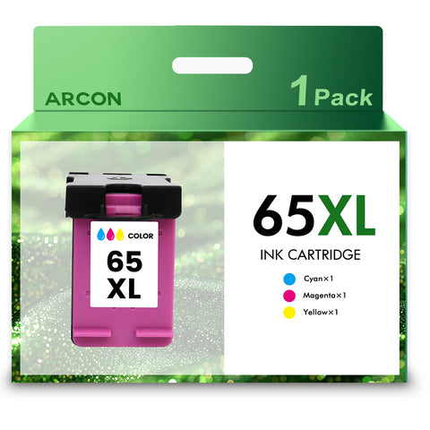 65XL Tri-Color Ink Cartridge Replacement Compatible for HP Color Ink 65 for Envy 5055 5052 5058 DeskJet 3755 2655 3720 3722 3723 3730 3732 3752 Printer Ink (1 Pack)
