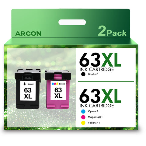 63XL Ink Cartridge Compatible for HP 63 Ink Cartridges Compatible for HP 63XL for Officejet 3830 4650 5255 5258 4655 5252 Envy 4520 4512 Printer( Black and Tri-Color)