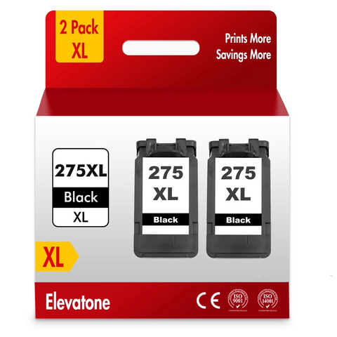 275XL Printer Ink Compatible for Canon Ink PG275XL and CL276XL 275XL Ink Cartridge for PIXMA TS3522 TS3722 (2x Black)
