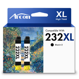 232XL Ink Cartridges 2 Pack Compatible for Epson 232XL 232 Black Printer Ink T232 T232XL for Expression Home XP-4200 XP-4205 WF-2930 WF-2950 All-in-One (2 x Black)