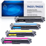 Arcon TN221 TN225 Toner Cartridge Replacement Compatible for Brother TN-221 TN-225 to use with HL-3140CW HL-3170CDW HL-3180CDW MFC-9130CW Printer (Black, Cyan, Magenta, Yellow, 4 Pack)