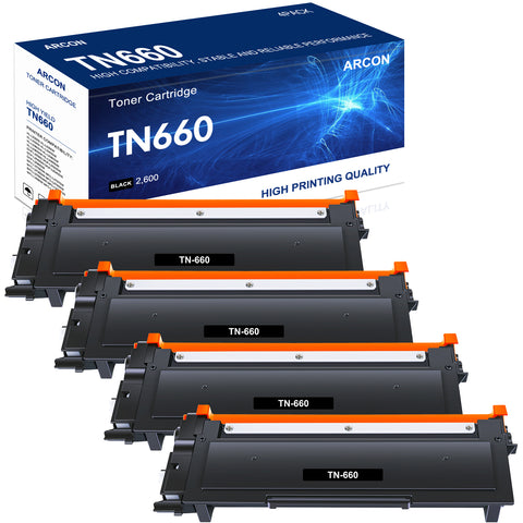 4-Pack TN660 Toner Cartridge Black High Yield Compatible for Brother TN660 TN-660 TN630 TN-630 Work for Brother HL-L2300D HL-L2305W HL-L2320D HL-L2380DW MFC-L2740DW Printer