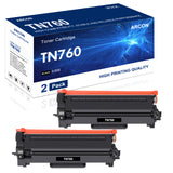 TN760 TN-760 Toner Cartridge Black High Yield Compatible for Brother TN-760 TN760 TN730 TN-730 Work with HL-L2350DW DCP-L2550DW MFC-L2710DW MFC-L2690DW MFC-L2750DW, 2-Pack