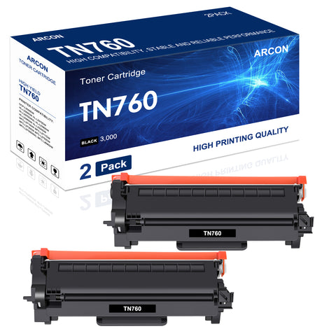 TN760 TN-760 Toner Cartridge Black High Yield Compatible for Brother TN-760 TN760 TN730 TN-730 Work with HL-L2350DW DCP-L2550DW MFC-L2710DW MFC-L2690DW MFC-L2750DW, 2-Pack