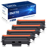 4-Pack TN770 Toner Cartridge Compatible for Brother TN770 TN-770 works with MFC-L2750DW MFC-L2750DWXL HL-L2370DW HL-L2370DWXL Printers (Black)