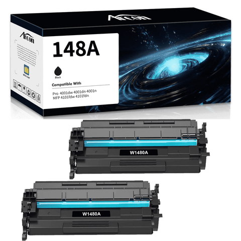 148A Toner Cartridge (with Chip, 3000 Pages) Compatible for HP 148A 148X W1480A W1480X for Pro 4001dw 4001dn 4001n MFP 4101fdw 4101fdn Printer (2 Black)