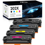 202X Toner Cartridges Compatible for HP 202X 202A CF500X CF500A HP Color LaserJet Pro MFP M281fdw M254dw M281cdw M281fdn M281 M254 CF501A CF502A CF503A Printer Ink (Black Cyan Yellow Magenta)