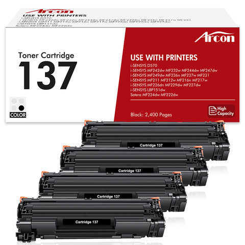 137 Toner Cartridge for Canon 137 CRG137 ImageCLASS MF230 MF242dw MF244dw MF232dw MF236n MF247dw MF229dw D570 Satera MF224dw Printer(Black,4-Pack)