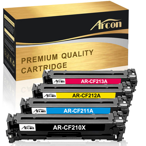 Arcon 4Packs Compatible for HP 131A CF210A CF211A CF212A CF213A MFP M276nw M251nw Toner Cartridge for HP 131X CF210X HP LaserJet 131A Pro 200 Color M251n M251nw MFP M276n M276nw Canon MF8280Cw Printer