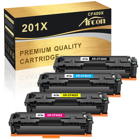 Arcon Compatible Toner Cartridge Replacement for HP 201X 201A CF400X CF400A MFP M277dw HP Color Laserjet Pro MFP M277dw M252dw M277n M277c6 M252n M277 Toner Printer (Black Cyan Magenta Yellow, 4 Pack)