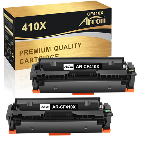 Arcon Compatible Toner Cartridge Replacement for HP 410X CF410X 410A CF410A Use with HP Color Laserjet Pro MFP M477fnw M477fdw M477fdn M452dn M452nw M452dw M452 M377dw Printer Ink-2Pack Black