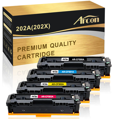 Arcon Compatible Toner Cartridge Replacement for HP 202A CF500A 202X CF500X M281FDW M254DW HP Laserjet Pro MFP M281fdw M254DW M281cdw M281DW M254DN M254NW M280NW M254 M281 CF501A CF502A CF503A Printer