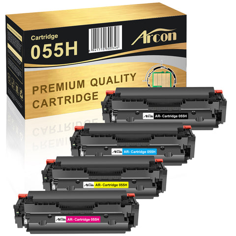Arcon Compatible Toner Cartridge Replacement for Canon 055H Cartridge 055H 055 Canon Color imageCLASS MF743Cdw MF741Cdw MF746Cdw MF745Cdw LBP664Cdw LBP660C Toner MF740 Series (KCMY,4 Pack)