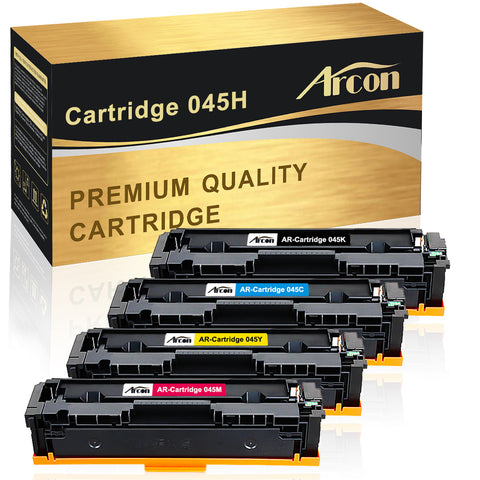 Arcon Compatible Toner Cartridge Replacement for Canon Cartridge 045 045H CRG-045H CRG-045 Canon 045 Canon Color ImageCLASS MF632Cdw MF634Cdw LBP612Cdw MF632 MF634 Laser Printer Toner Ink (BCMY,4PK)