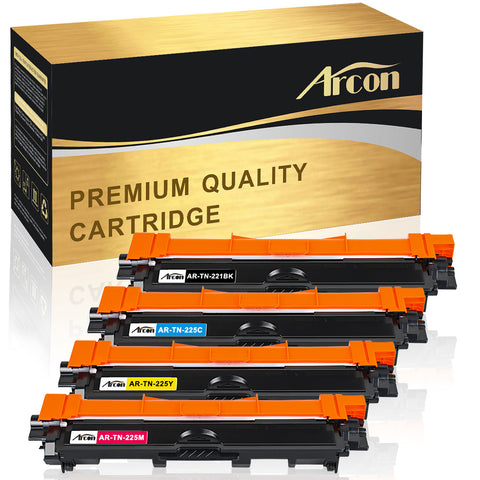 Arcon 4 Packs Compatible for Brother TN-221 TN-225 Toner Cartridge MFC 9130cw 9340cdw 9340 cdw 9330cdw HL 3170cdw MFC-9340cdw MFC-9330cdw MFC9340cdw MFC9130cw MFC-9130cw HL-3170cdw HL3170cdw Printer