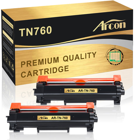 Arcon Compatible Toner Cartridge Replacement for Brother TN760 TN730 TN-760 TN-730 HL-L2350DW HL-L2370DW HL-L2395DW MFC-L2710DW DCP-L2550DW HL-L2390DW MFC-L2750DW L2750DWXL L2370DWXL L2730DW Ink-2Pack