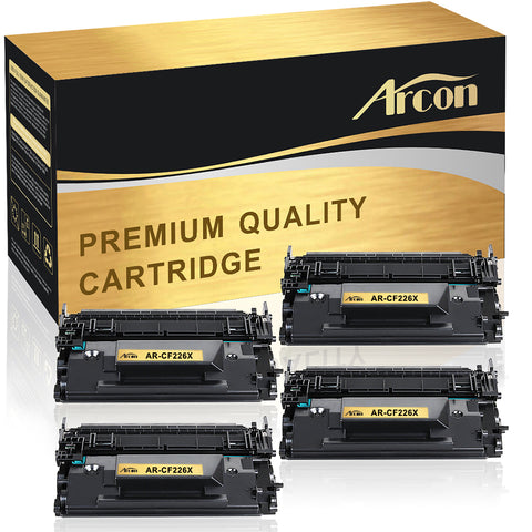 Arcon Compatible Toner Cartridge Replacement for HP 26X CF226X 26A CF226A MFP M426fdw M402n Toner for HP Laserjet Pro M402n M402dn M402dw M402d, MFP M426dw M426fdw M426fdn 26X CF226X Toner Printer-4PK