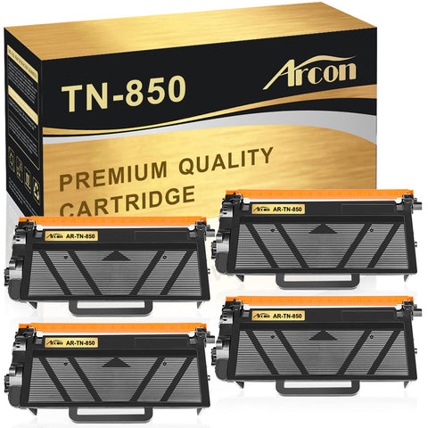 Arcon Compatible Toner Cartridge Replacement for Brother TN850 TN-850 TN 850 TN820 Brother HL-L6200DW MFC-L5900DW MFC-L5700DW MFC-L6800DW HLL6200DW L6200DWT HL-L5200DW MFC-L5850DW High Yield Toner-4PK